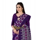 Generic Women's Soft Pure Cotton Printed Saree With Unstitched Blouse 5.5Mtr (Purple)