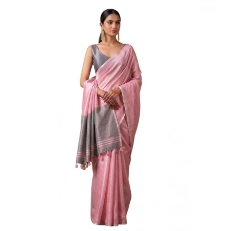 Generic Women's Tissue Silk Solid Saree With Unstitched Blouse 5.5Mtr (Baby Pink) Generic Women's Tissue Silk Solid Saree With Unstitched Blouse 5.5Mtr (Baby Pink)