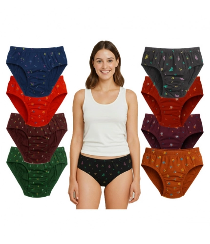 Generic Pack of_9 Women's Cotton Printed Hipster Panty (Multicolor)