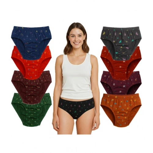 Generic Pack of_9 Women's Cotton Printed Hipster Panty (Multicolor)