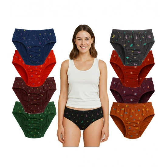Generic Pack of_9 Women's Cotton Printed Hipster Panty (Multicolor)