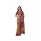 Generic Women's Faux_Linen Printed Saree With Unstitched Blouse 5.5Mtr (Bronze)