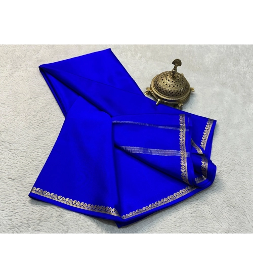 Generic Women's Crepe Chit Pallu Solid Saree With Unstitched Blouse 5.5Mtr (Blue) Generic Women's Crepe Chit Pallu Solid Saree With Unstitched Blouse 5.5Mtr (Blue)