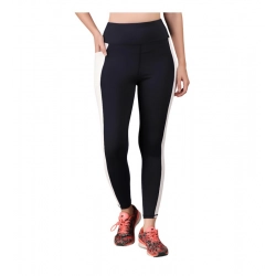 Generic Women's Polyester Solid Ankle length High Waisted Tights (Navy Blue)