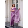 Generic Women's Faux Shimmer Geometric Ready to wear Saree With Unstitched Blouse 5.5Mtr (Lavender) Generic Women's Faux Shimmer Geometric Ready to wear Saree With Unstitched Blouse 5.5Mtr (Lavender)