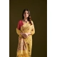 Generic Women's Blended_Cotton Floral Saree With Unstitched Blouse 5.5Mtr (Mustard)
