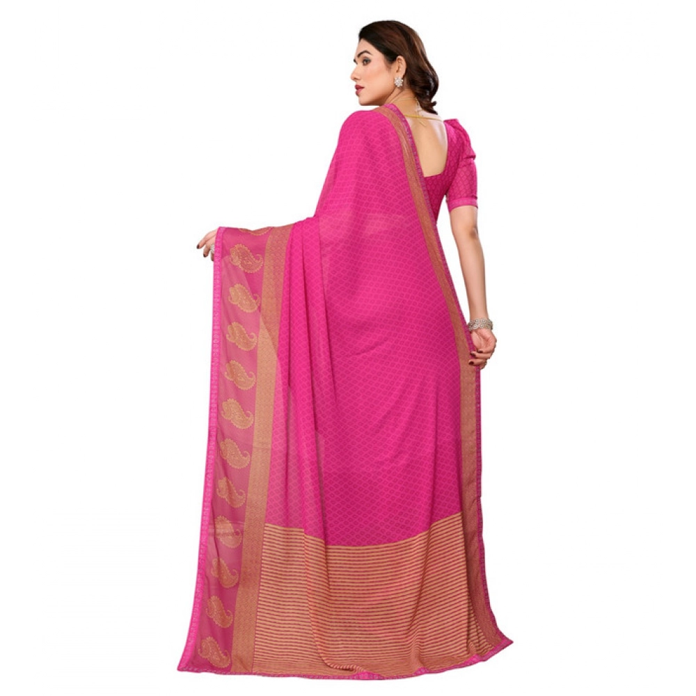Generic Women's Georgette Printed Saree With Unstitched Blouse 5.5Mtr (Pink) Generic Women's Georgette Printed Saree With Unstitched Blouse 5.5Mtr (Pink)