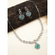 Generic Women's Brass Silver Plated Necklace set (Turquoise) Generic Women's Brass Silver Plated Necklace set (Turquoise)