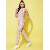 Generic Women's Polyester Lycra Printed Sleeveless Active Wear (Multicolor)