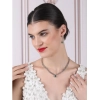 Generic Women's Brass Silver Plated Necklace set (Green)