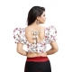 Generic Women's Organza Printed V Neck Puff Sleeve Readymade Blouse (White 38 , Alterable up to 42)-PID65872 Generic Women's Organza Printed V Neck Puff Sleeve Readymade Blouse (White 38 , Alterable up to 42)-PID65872