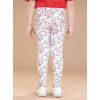 Generic Girl's Cotton Lycra Floral Elasticated Jeggings (White-Pink) Generic Girl's Cotton Lycra Floral Elasticated Jeggings (White-Pink)