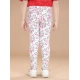 Generic Girl's Cotton Lycra Floral Elasticated Jeggings (White-Pink) Generic Girl's Cotton Lycra Floral Elasticated Jeggings (White-Pink)