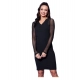 Generic Women's Polyester And Net Solid Long Sleeves Dress (Black) Generic Women's Polyester And Net Solid Long Sleeves Dress (Black)