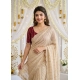 Generic Women's Star Georgette Embroidered Saree With Unstitched Blouse 5.5Mtr (Beige)