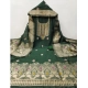 Generic Women's Banarasi Silk Printed Unstitched Salwar Suit Material With Dupatta (Bottle Green, 3Mtrs)