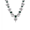 Generic Women's Brass Silver Plated Necklace set (Green)