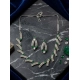 Generic Women's Brass Silver Plated Necklace set (Green) Generic Women's Brass Silver Plated Necklace set (Green)