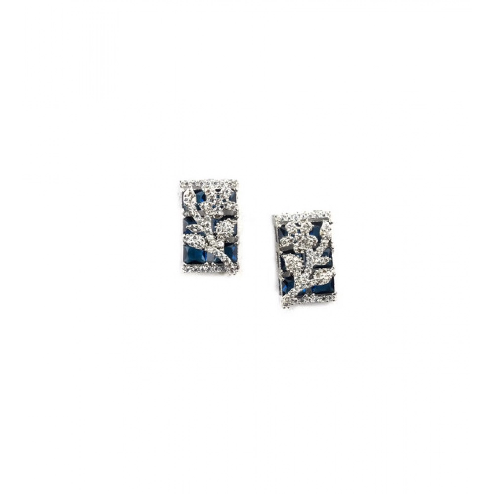 Generic Women's Brass Silver Plated Pendant Set (Blue) Generic Women's Brass Silver Plated Pendant Set (Blue)