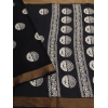 Generic Women's Cotton Silk Printed Saree With Unstitched Blouse 5.5Mtr (Black)