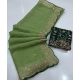 Generic Women's Star Georgette Embroidered Saree With Unstitched Blouse 5.5Mtr (Green)