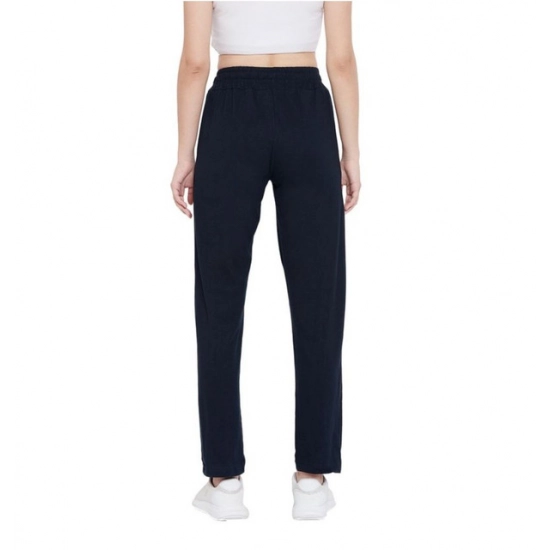 Generic Women's Cotton Solid Elasticated Track Pants (Navy)