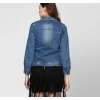 Generic Women's Denim Washed Long Sleeves Jacket (Blue)
