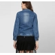Generic Women's Denim Washed Long Sleeves Jacket (Blue)