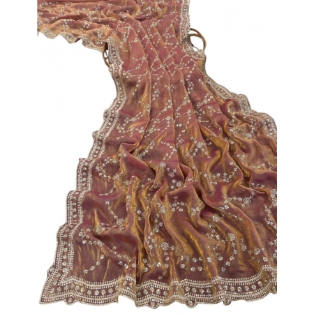 Generic Women's Silk Embellished Saree With Unstitched Blouse 5.5Mtr (Peach) Generic Women's Silk Embellished Saree With Unstitched Blouse 5.5Mtr (Peach)