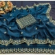 Generic Women's Satin Embellished Saree With Unstitched Blouse 5.5Mtr (Teal) Generic Women's Satin Embellished Saree With Unstitched Blouse 5.5Mtr (Teal)
