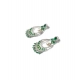 Generic Women's Brass Silver Plated Chandbali Earrings (Green) Generic Women's Brass Silver Plated Chandbali Earrings (Green)