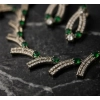 Generic Women's Brass Silver Plated Necklace set (Green) Generic Women's Brass Silver Plated Necklace set (Green)