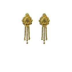 Generic Women's Pack of_2 Brass Gold-Plated Earrings (Gold)