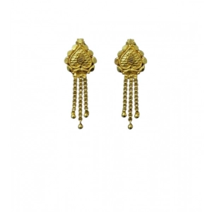 Generic Women's Pack of_2 Brass Gold-Plated Earrings (Gold)