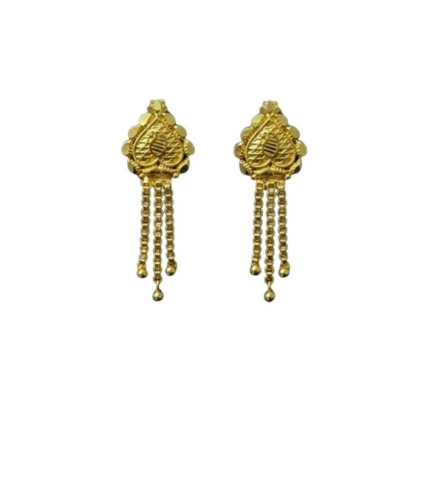 Generic Women's Pack of_2 Brass Gold-Plated Earrings (Gold)