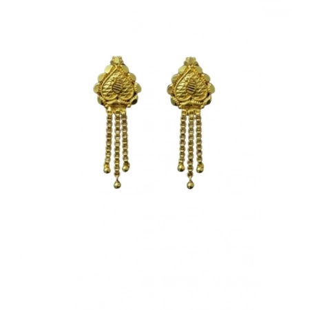 Generic Women's Pack of_2 Brass Gold-Plated Earrings (Gold)