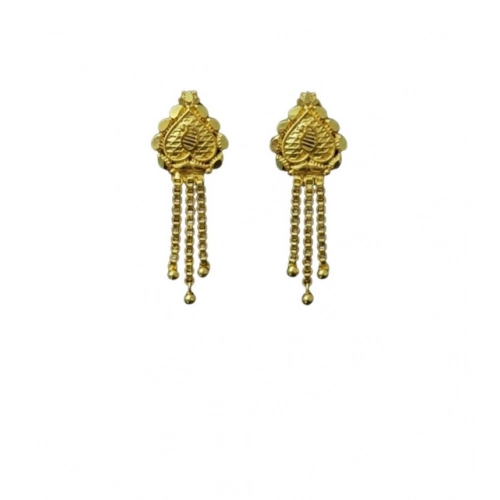 Generic Women's Pack of_2 Brass Gold-Plated Earrings (Gold)