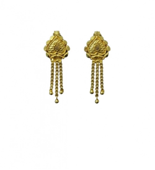Generic Women's Pack of_2 Brass Gold-Plated Earrings (Gold)