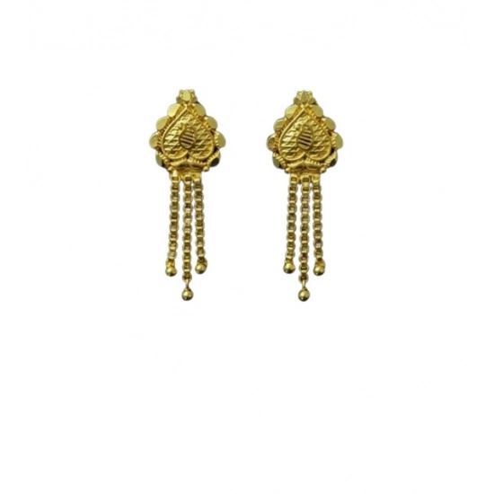 Generic Women's Pack of_2 Brass Gold-Plated Earrings (Gold)