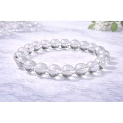 Generic Natural Crystal 8mm Clear Quartz Bracelet (White)