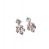 Generic Women's Brass Silver Plated Drop Earrings (Pink) Generic Women's Brass Silver Plated Drop Earrings (Pink)