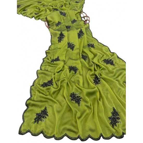 Generic Women's Viscose Silk Embroidered Saree With Unstitched Blouse 5.5Mtr (Green) Generic Women's Viscose Silk Embroidered Saree With Unstitched Blouse 5.5Mtr (Green)