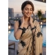 Generic Women's Viscose Silk Embroidered Saree With Unstitched Blouse 5.5Mtr (Beige)
