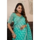 Generic Women's Faux Linen Leaf Print Ready to wear Saree With Unstitched Blouse 5.5Mtr (SeaGreen) Generic Women's Faux Linen Leaf Print Ready to wear Saree With Unstitched Blouse 5.5Mtr (SeaGreen)