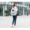 Generic Unisex PU Leather Solid Medium Zipper Backpack (Grey) Generic Unisex PU Leather Solid Medium Zipper Backpack (Grey)