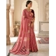 Generic Women's Star Georgette Embellished Saree With Unstitched Blouse 5.5Mtr (Dusty Coral-Maroon)