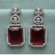 Generic Women's Brass Silver Plated Drop Earrings (Red) Generic Women's Brass Silver Plated Drop Earrings (Red)