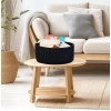 Generic Cotton 8x3 Inch Round 1 Pcs Bedside Organizer With Out Lid (Black)
