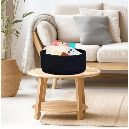Generic Cotton 8x3 Inch Round 1 Pcs Bedside Organizer With Out Lid (Black) Generic Cotton 8x3 Inch Round 1 Pcs Bedside Organizer With Out Lid (Black)