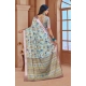Generic Women's Printed Cotton Linen Saree withPrinted  Saree With Unstitched Blouse (Rust  , 5-6Mtrs)